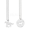 DIY 304 Stainless Steel Horse Pendant Necklace Making Kit DIY-DR0001-44-1