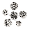 120Pcs 6 Style Tibetan Style Alloy Flower Beads TIBE-YW0001-26-4