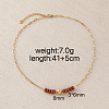 Synthetic Goldstone Hexagon Heishi Beads & 304 Stainless Steel Paperclip Chain Necklaces for Women SG1071-2-2