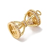 Ion Plating(IP) Brass Micro Pave Cubic Zirconia Pendants KK-U042-04G-2
