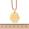 201 Stainless Steel Native American Hexagon Pendant Necklaces LS-NJEW-K283-02G-3