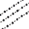 Cube Glass & 201 Stainless Steel Beaded Chains CHS-A015-04P-1