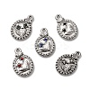 304 Stainless Steel Pave Rhinestone Pendants STAS-G369-14P-1