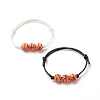 2Pcs 2 Colors Sport Theme Acrylic Beaded Bracelet BJEW-JB08558-03-1
