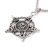 Alloy Star with Skull Pendant Necklace with 201 Stainless Steel Chains for Men Women LS-NJEW-E016-14AS-3