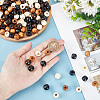 240Pcs 4 Styles Wood European Beads WOOD-GO0001-11-3