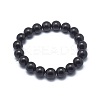 Synthetic Black Stone Bead Stretch Bracelets BJEW-K212-B-032-2