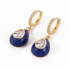 Brass Micro Pave Clear Cubic Zirconia Huggie Hoop Earrings EJEW-T046-41-NF-2