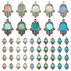 50Pcs 5 Colors Synthetic Luminous Stone Pendants PALLOY-PH0001-97-2