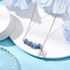 Natural Kyanite Chip & Constellation Pendant Necklaces NJEW-JN05084-07-2