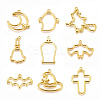 Halloween Zinc Alloy Open Back Bezel Pendants PALLOY-X0037-66G-1