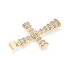 Brass Micro Pave Clear Cubic Zirconia Pendants KK-N268-94G-2