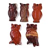 Natural Red Jasper Owl Carved Pendants G-C157-01A-1