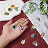 DICOSMETIC Plant Cat Alloy Enamel Wine Glass Charms AJEW-DC0001-37-3