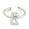 Rack Plating Brass Open Cuff Rings for Women RJEW-F162-01P-R-2