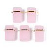 Glass Rectangle Links Connector Charms GLAA-T023-42B-1