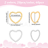 40Pcs 2 Colors 201 Stainless Steel Linking Rings STAS-UN0062-08-3