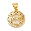 Mother's Day Brass Micro Pave Clear Cubic Zirconia Pendants FIND-Z041-18G-1