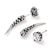 Rose Flower 316 Surgical Stainless Steel Pave Cubic Zirconia Ear False Plugs for Women EJEW-Z050-45A-AS-2