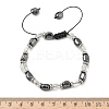Natural Quartz Crystal & Non-magnetic Synthetic Hematite Beaded Braided Bead Bracelets for Men Women BJEW-Z148-08P-01-3