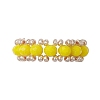 Faceted Rondelle Glass Beaded Stretch Rings for Women RJEW-JR00824-4