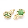 Brass Micro Pave Clear Cubic Zirconia Cat Eye Pendants KK-T071-16G-B02-2