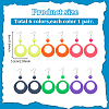 6 Pairs 6 Colors Donut Resin Dangle Earrings with Iron Pins for Women EJEW-AN0004-14-2