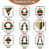 18Pcs 9 Styles Jamaican Colour Epoxy Resin & Walnut Wood Pendants RESI-TA0003-87-4