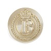 Golden Tone Crown Initial Wax Seal Brass Stamp Heads AJEW-A065-01B-1