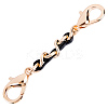 1Pc Black PU Leather Alloy Crub Chain Purse Strap Extenders for Purse Making PURS-CL0001-10B-1