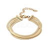 304 Stainless Steel Snake Chain Multi-Strand Bracelets For Women BJEW-Z095-01A-G-5