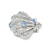 Brass Pave Light Sky Blue and Clear Cubic Zirconia Sea Animal Connector Charms LS-KK-M326-07A-P-2
