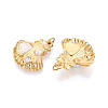 304 Stainless Steel Pave Crystal Rhinestone and ABS Imitation Pearl Resin Pendants STAS-T069-87A-2