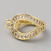 Brass Micro Pave Clear Cubic Zirconia Fold Over Clasps FIND-WH0428-15G-2