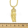 Brass Micro Pave Clear Cubic Zirconia Saint Jude Pendant Necklaces NJEW-C071-01C-G-5