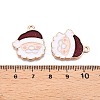 Christmas Theme Rack Plating Alloy Enamel Pendants ENAM-T021-15KCG-3