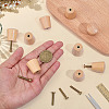 20Pcs Schima Wood Drawer Knobs Pulls Handles AJEW-BC0010-08-3