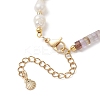 Natural Amethyst & Cultured Freshwater Pearl Beaded Bracelets for Women BJEW-JB13249-02-4
