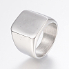 Tarnish Resistant 304 Stainless Steel Signet Band Rings for Men RJEW-G091-16-21mm-P-1