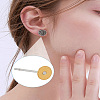 304 Stainless Steel Stud Earring Settings with Flat Round Brass Heads and Plastic Ear Nuts STAS-LP0004-52G-3