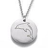 Non-Tarnish 304 Stainless Steel Pendant Necklaces NJEW-Z006-01P-1