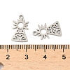 201 Stainless Steel Laser Cut Pendants STAS-P428-10P-02-3