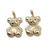 Brass Cubic Zirconia Pendants KK-G446-17G-2