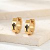 Minimalist Hip-hop Style Cross 201 Stainless Steel Hoop Earrings YA3069-4