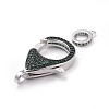 Brass Micro Pave Cubic Zirconia Lobster Claw Clasps ZIRC-K081-95P-04-2