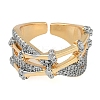 Brass Micro Pave Clear Cubic Zirconia Finger Ring RJEW-Q819-27G-2