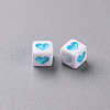 White Opaque Acrylic Beads MACR-T038-12-2