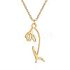 304 Stainless Steel Flower Outline Pendant Necklaces for Women FS-WG8525C-01-1
