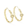 Clear Cubic Zirconia Heart Stud Earrings EJEW-I277-13G-1