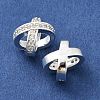 Brass Micro Pave Cubic Zirconia Beads KK-P297-06S-2